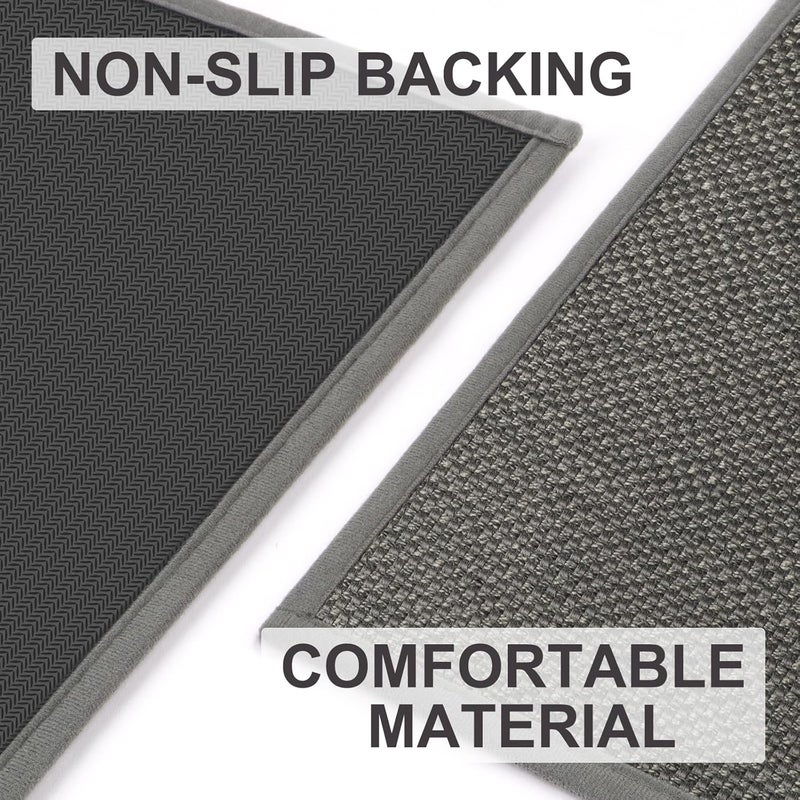 LEKEEPGO Long Door Mat 24"x59", Non Slip Door Mat Indoor Entrance, Rubber Backing Front Indoor Doormat Washable Absorbent Low-Profile Entryway Entry Resist Dirt Inside Hallway Door Mats, Grey - Image 3
